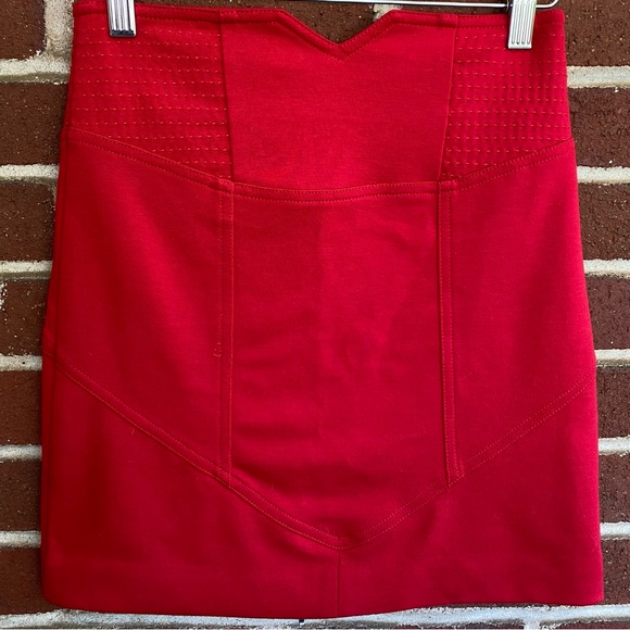 BCBGeneration Red Zip Front Bodycon Mini Skirt - Picture 7 of 12